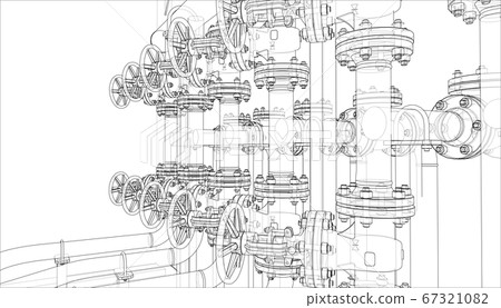 Sketch of industrial equipment Sketch of industrial equipment 67321082