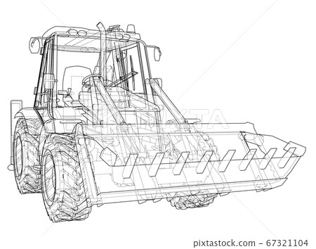 Sketch of Loading Shovel with Back Actor Sketch of Loading Shovel with Back Actor 67321104
