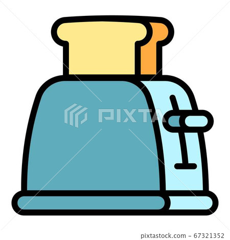 Toasted bread icon, outline style - Stock Illustration [67321352] - PIXTA