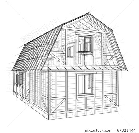 House sketch. 3D illustration House sketch. 3D illustration 67321444