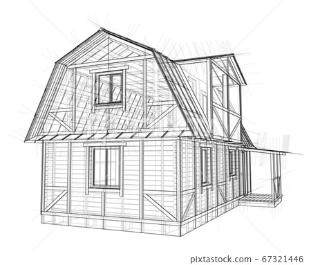 House sketch. 3D illustration House sketch. 3D illustration 67321446