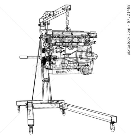 Engine hoist with engine outline 67321468