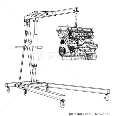 Engine hoist with engine outline 67321469