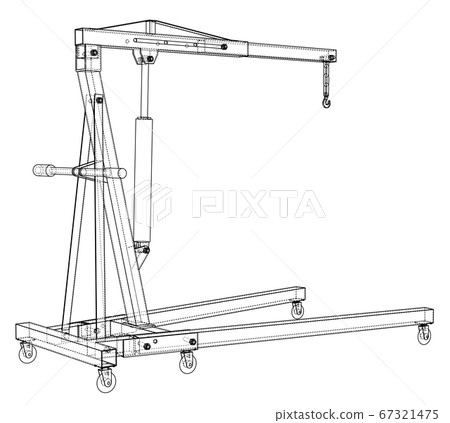 Engine hoist outline. 3D illustration 67321475