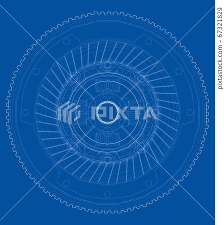 Sketch of clutch basket for the car 67321829