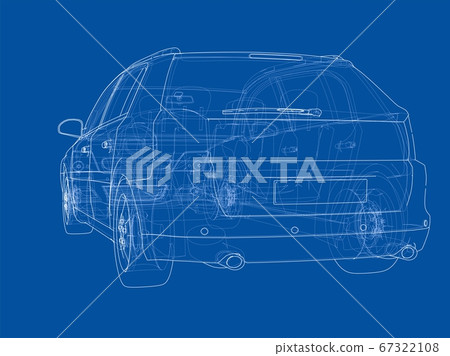 Concept car. 3D illustration 67322108