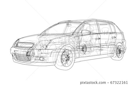 Concept car. 3D illustration 67322161