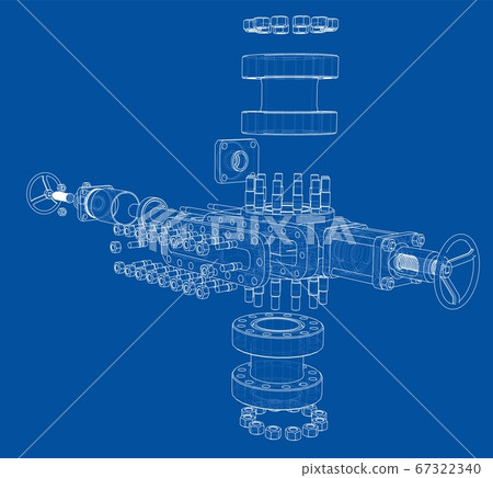 Blowout preventer. 3D illustration 67322340