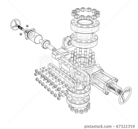 Blowout preventer. 3D illustration 67322359