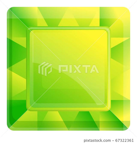 Green topaz icon, cartoon style 67322361