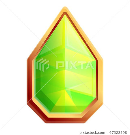 Magic green gem icon, cartoon style Magic green gem icon, cartoon style 67322398