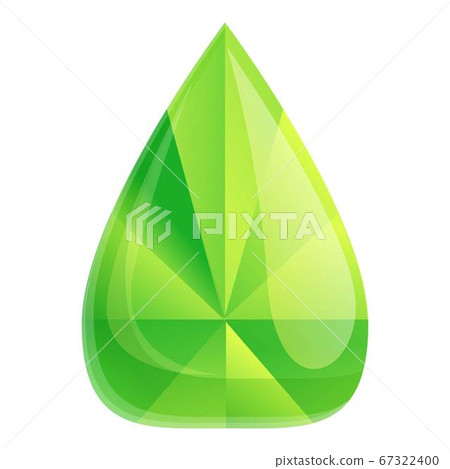 Luxury green gemstone icon, cartoon style 67322400