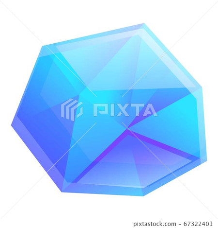 Blue crystal gemstone icon, cartoon style Blue crystal gemstone icon, cartoon style 67322401