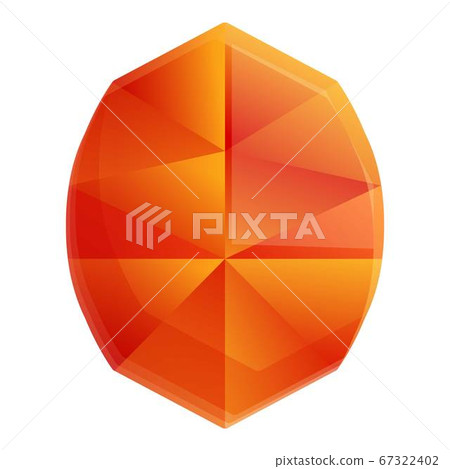 Orange gem shape icon, cartoon style Orange gem shape icon, cartoon style 67322402