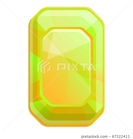 Yellow emerald icon, cartoon style 67322411