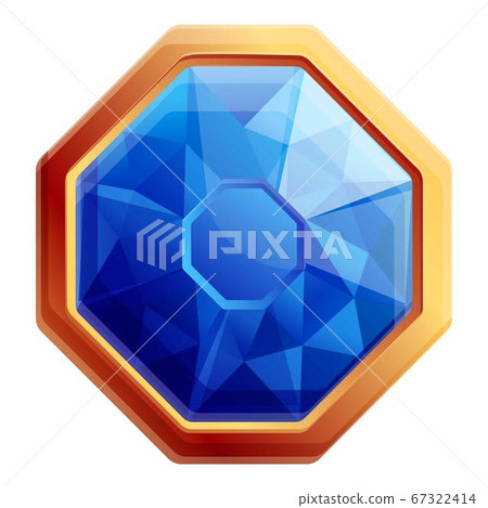 Blue gem icon, cartoon style Blue gem icon, cartoon style 67322414