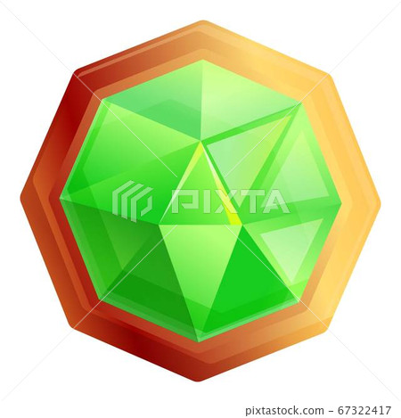 Green jeweler icon, cartoon style 67322417