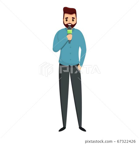 Broadcast reporter icon, cartoon style 67322426