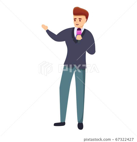 Young tv presenter icon, cartoon style 67322427