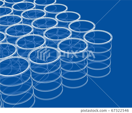 Group of oil barrels. 3D illustration 67322546