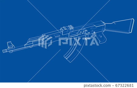 Machine Gun. 3D illustration 67322681