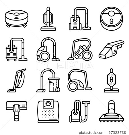 Vacuum cleaner icons set, outline style - Stock Illustration [67322788 ...