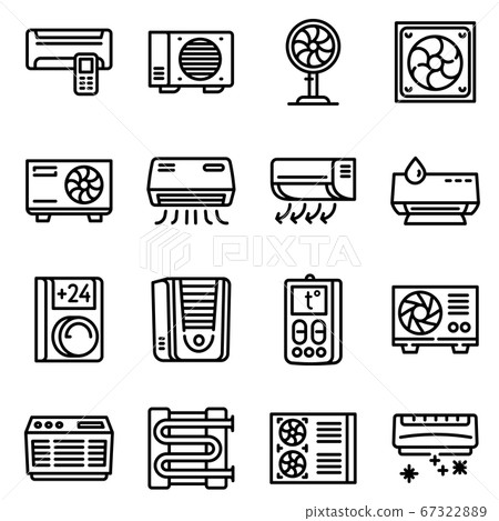 Conditioner icons set, outline style 67322889