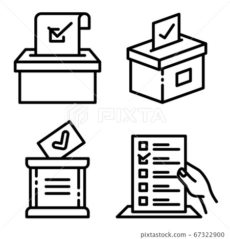 Ballot icons set, outline style 67322900
