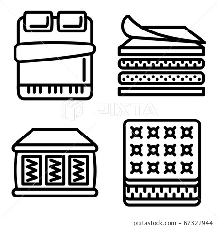 Mattress icons set, outline style 67322944