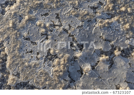 Close up of salt of the salt plains in the Danakil Depression. Close up of salt of the salt plains in the Danakil Depression. 67323107