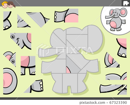 jigsaw puzzle game with elephant animal character jigsaw puzzle game with elephant animal character 67323390