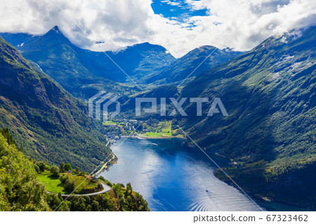 Geiranger at Geirangerfjord, Norway 67323462