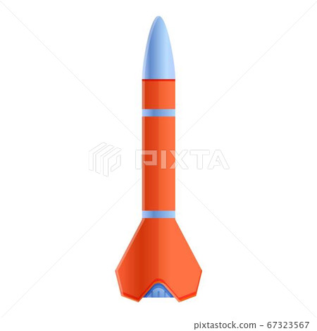 Destruction missile icon, cartoon style 67323567