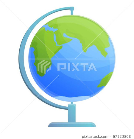 Cadastral globe icon, cartoon style 67323808