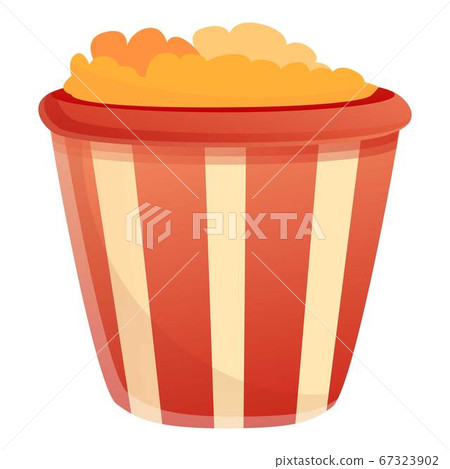Popcorn bucket icon, cartoon style 67323902