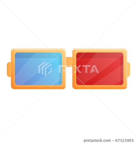 3d cinema eyeglasses icon, cartoon style 67323903