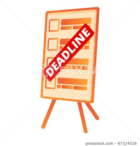 Office board with deadline icon, cartoon style 67324326