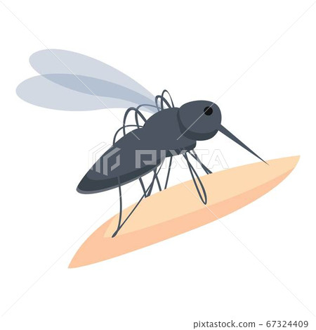 Mosquito on skin icon, cartoon style 67324409