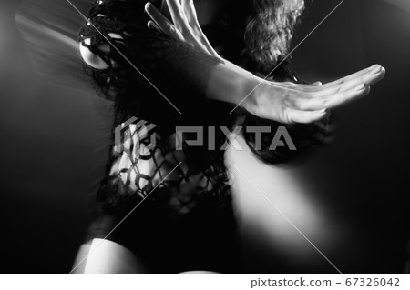 mysterious dance occult practice blur woman hands 67326042