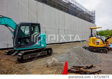 Shovel car of road construction site 67328675