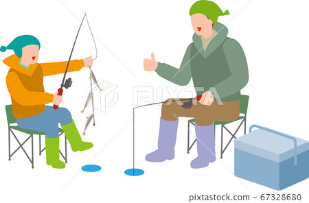 Parents and children enjoying smelt fishing Parents and children enjoying smelt fishing 67328680