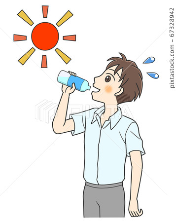 年輕人在短袖襯衫中要保濕 年輕人在短袖襯衫中要保濕 67328942