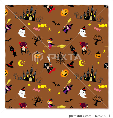 Halloween material pattern brown Halloween material pattern brown 67329291