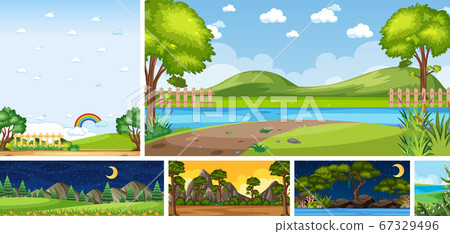 Set of different nature place scene in vertical Set of different nature place scene in vertical 67329496