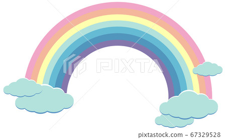 Rainbow in pastel color with some cloud template Rainbow in pastel color with some cloud template 67329528