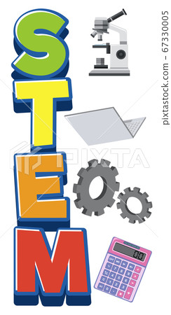 Stem logo with education objects isolated Stem logo with education objects isolated 67330005