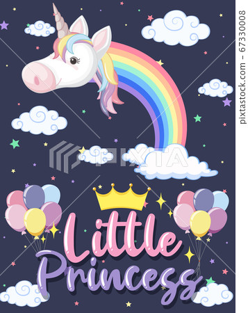 Cute unicorn banner on pastel background color Cute unicorn banner on pastel background color 67330008