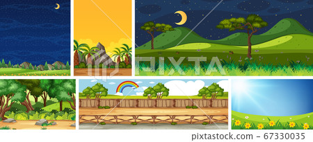 Set of different nature place scene in vertical Set of different nature place scene in vertical 67330035