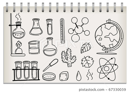 Note with science learning symbol Note with science learning symbol 67330039