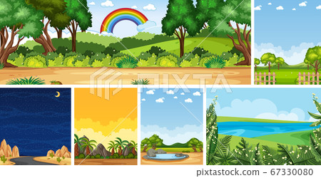 Set of different nature place scene in vertical Set of different nature place scene in vertical 67330080